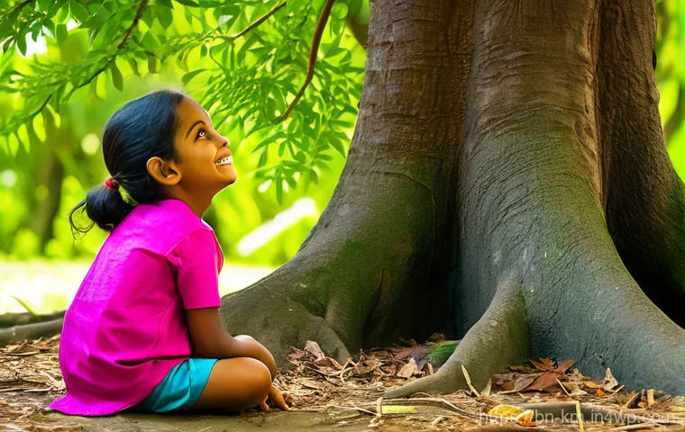 애니미즘의 현대적 교육적 접근 - Childhood Companions: The Whispering Tamarind Tree**
A vibrant, whimsical scene depicting a young c...
