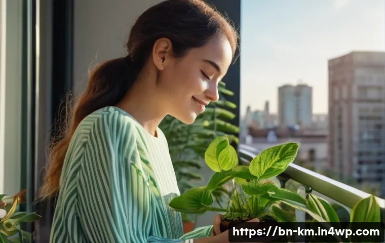 애니미즘과 현대 사회의 복잡성 - A serene and contemplative young woman, in her late 20s, with a gentle smile, sitting on a sun-dappl...
